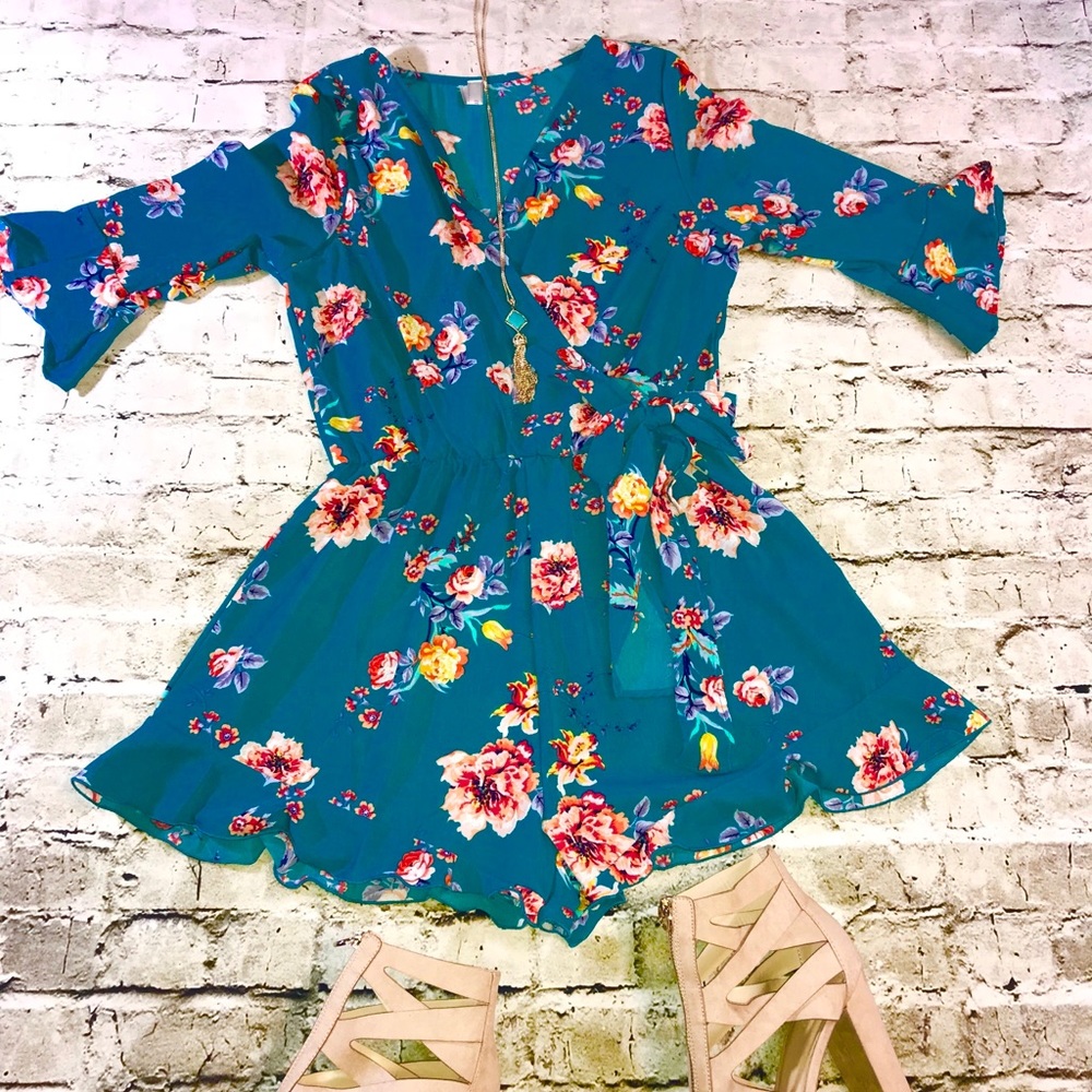 Beautiful Bright Turquoise Romper!